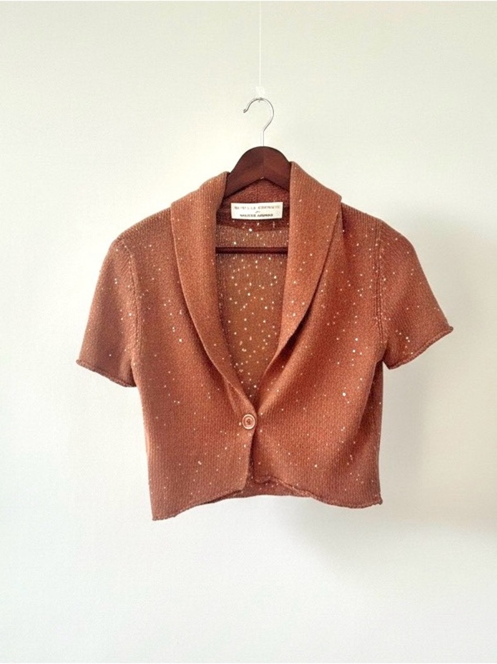Brunello Cucinelli Bergdorf Goodman Sequin Linen Silk Cropped Cardigan S Italy - Picture 3 of 10